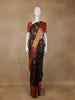 Black Floral Butta Woven Silk Saree With Contrast Border