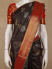 Black Floral Butta Woven Silk Saree With Contrast Border