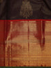 Black Floral Butta Woven Silk Saree With Contrast Border