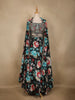Black Floral Design Chiffon Lehenga