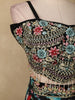 Black Floral Design Chiffon Lehenga
