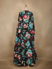 Black Floral Design Chiffon Lehenga