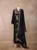 Black Floral Design Cotton Salwar Suit