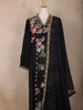 Black Floral Design Cotton Salwar Suit