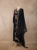 Black Floral Design Cotton Salwar Suit