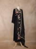 Black Floral Design Cotton Salwar Suit