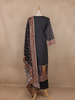 Black Floral Design Cotton Salwar Suit