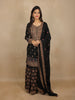 Black Floral Design Georgette Palazzo Suit