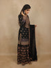 Black Floral Design Georgette Palazzo Suit