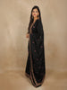 Black Floral Design Georgette Palazzo Suit