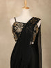 Black Floral Design Georgette Ready To Wear Saree with Designer Blouse