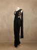 Black Floral Design Georgette Ready To Wear Saree with Designer Blouse