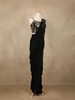 Black Floral Design Georgette Ready To Wear Saree with Designer Blouse