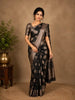 Black Floral Design Kota Cotton Saree