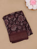 Black Floral Design Linen Cotton Saree