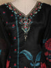 Black Floral Design Organza Straight Cut Salwar Suit