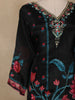 Black Floral Design Organza Straight Cut Salwar Suit