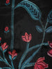 Black Floral Design Organza Straight Cut Salwar Suit