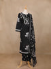 Black Floral Printed Cotton Salwar Suit