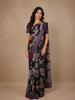 Black Floral Design Printed Kota Cotton Saree