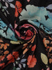 Black Floral Design Satin Saree - Diadem