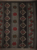Black Floral Design Striped Border Cotton Saree - Diadem