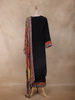 Black Floral Design Synthetic Straight Cut Salwar Suit