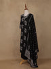 Black Floral Designed Cotton Salwar Suit - Diadem