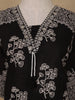 Black Floral Designed Cotton Salwar Suit - Diadem