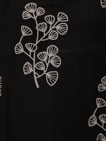 Black Floral Designed Cotton Salwar Suit - Diadem