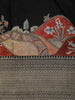 Black Floral Embroidered Banarasi Silk Saree