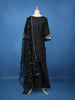Black Floral Embroidered Cotton Sharara Salwar Suit - Diadem