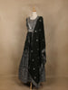 Black Floral Embroidered Design Crepe Gown