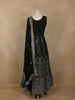 Black Floral Embroidered Design Crepe Gown