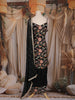 Black Floral Embroidered Design Georgette Palazzo Suit with Dupatta