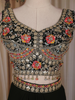 Black Floral Embroidered Design Georgette Skirt Top