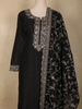 Black Floral Embroidered Design Georgette Straight Cut Salwar Suit