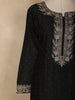 Black Floral Embroidered Design Georgette Straight Cut Salwar Suit