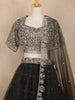 Black Floral Embroidered Design Net Lehenga