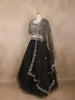Black Floral Embroidered Design Net Lehenga