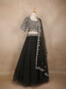 Black Floral Embroidered Design Net Lehenga