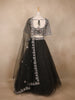 Black Floral Embroidered Design Net Lehenga