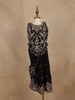 Black Floral Embroidered Georgette Kids Palazzo Set with Sleeveless Top And Matching Purse