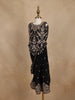Black Floral Embroidered Georgette Kids Palazzo Set with Sleeveless Top And Matching Purse