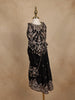 Black Floral Embroidered Georgette Kids Palazzo Set with Sleeveless Top And Matching Purse