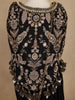 Black Floral Embroidered Georgette Kids Palazzo Set with Sleeveless Top And Matching Purse