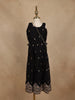 Black Floral Embroidered Georgette Kids Palazzo Set with Sleeveless Top And Matching Purse