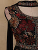 Black Floral Embroidered Georgette Palazzo Suit with Dupatta