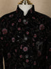 Black Floral Embroidered Kids Velvet Sherwani Set