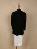 Black Floral Embroidered Kids Velvet Sherwani Set